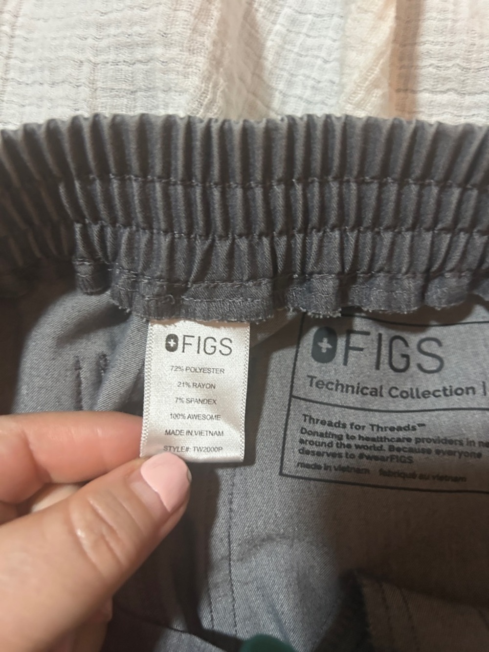 Figs Gray Yola Pants with Teal Drawstring XXS Petite Healthcare/ Vet Medicine - Picture 3 of 11